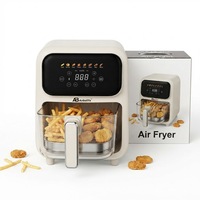 ANBOLIFE OEM & ODM Friteuse à air numérique 4L en verre non toxique, sans PFAS, sans BPA, avec écran tactile LED, fonction de préchauffage et maintien au chaud