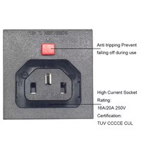 IEC 60320 C13 15A 250v AC bouton connecteur de sortie de montage sur panneau prise de courant verrouillable pour PDU
