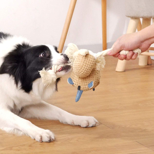 Jouet en peluche pour chien, forme d'animal de dessin animé, résistant aux morsures, interactif, jouet à mâcher pour chien, vente chaude - Product Image 1