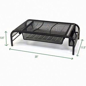 Metal <b>Desk</b> Monitor Stand <b>Riser</b> with Organizer Drawer - Product Image 3