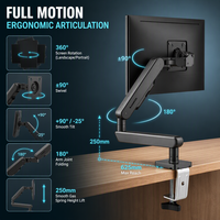 Support de moniteur commercial à fixation sur bureau avec organisateur de câbles pour le bureau, l'école et les fournitures de projet