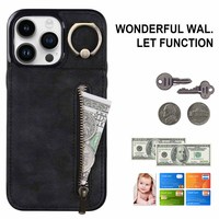 Étui de téléphone portefeuille en cuir à rabat résistant aux chocs avec fermoir magnétique et béquille, personnalisé en usine, pour iPhone 17 à 11