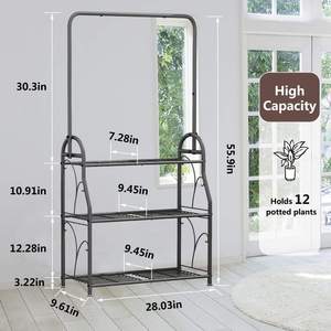 Support pour <span class=keywords><strong>plantes</strong></span> multiples à 3 niveaux, pour balcon, jardin, patio, intérieur et <span class=keywords><strong>extérieur</strong></span>, grand support d'angle suspendu pour <span class=keywords><strong>plantes</strong></span>, <span class=keywords><strong>étagère</strong></span> à fleurs en métal - Product Image 5