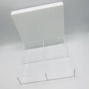 Custom Acrylic Boxes With Divider And White Cover