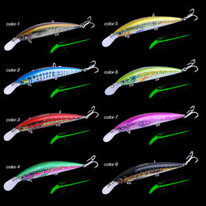 Leurre Minnow Lourd FJORD 110mm 37g Coulant avec Yeux 3D, Kit de Leurres Souples Personnalisés pour la Pêche en Mer et la Truite - Product Image 4