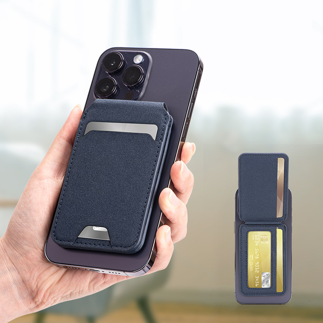 Detachable Leather Wallet Card Holder with Stand Custom Magnetic formagsafe Wallet for Iphone 12 13 14 15 16 17 Pro Max