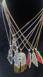 Nuevo estilo, collar de acero inoxidable, bufanda de bandera palestina, collar de mapa de país palestino Kuffiyeh Keffiyeh - Product Image 2