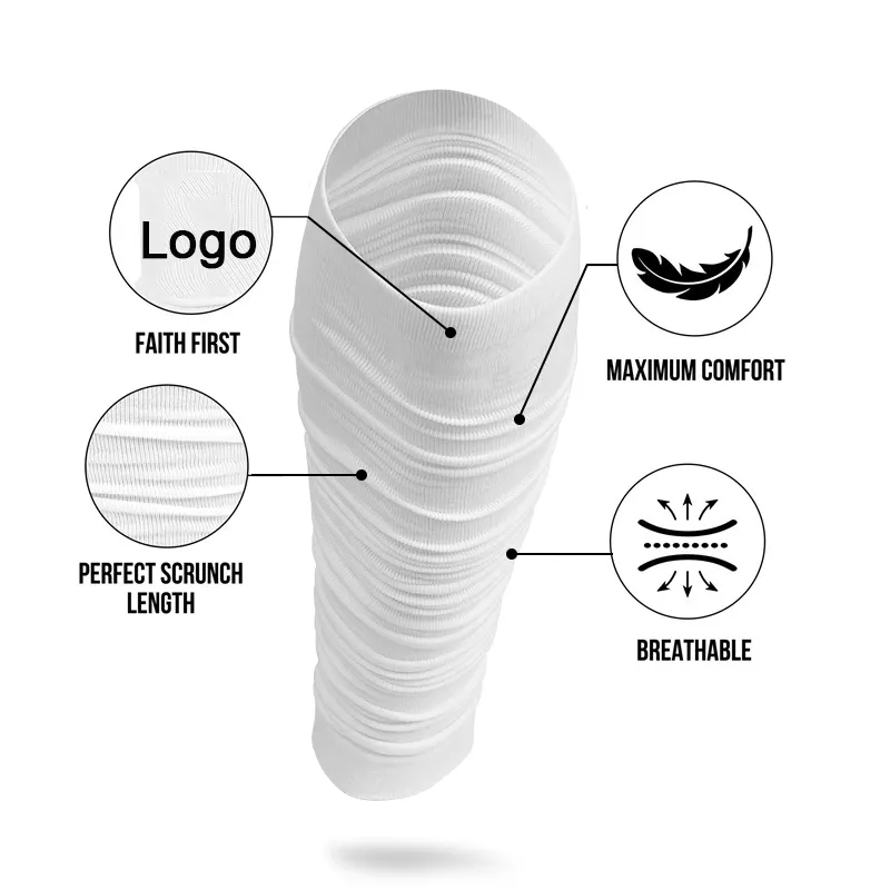 Shin Splintสนับสนุนรักบี้ขายามการบีบอัดScrunch CalfแขนฟุตบอลขาแขนScrutchขาแขนถุงเท้า