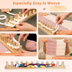 Wooden Knitting Loom Thick Yarn Weaver Handmade <b>DIY</b> Blanket Making Tool Home Decoration Craft <b>Kit</b> - Product Image 1