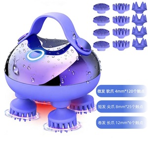 Masseur électrique portable pour le cuir chevelu, étanche IPX7, appareil de massage de la tête, masseur corporel complet, brosse électrique pour le nettoyage du visage - Product Image 3