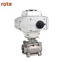 Electric Valve 3 PC Stainless Steel on Off Type Electric Actuator Motorized Electric Water Flow Control Ball Valve