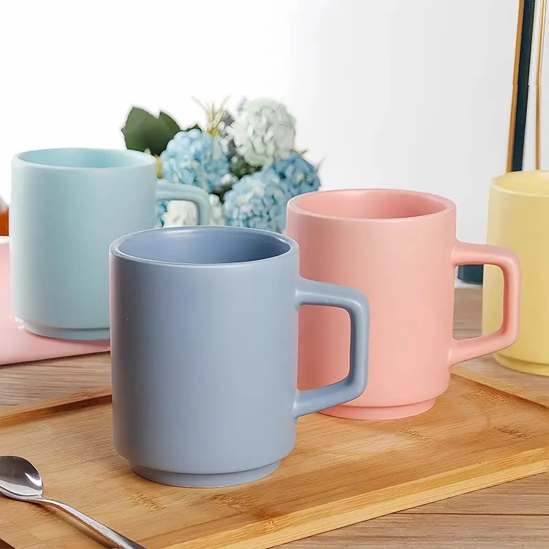 Set di tazza da 50ml tazza di caffè in ceramica e piattino Logo personalizzato tazza spessa lucida di colore smaltato per caffè