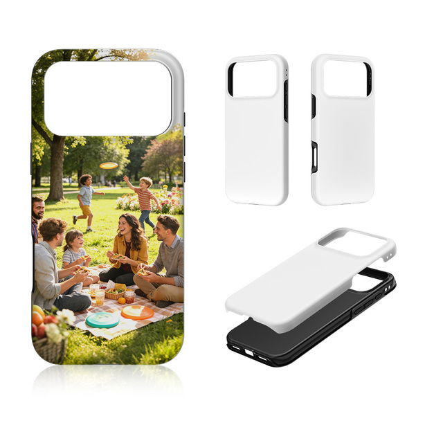 3d Sublimation Ready Blank Mobile Phone Case 2-Layer PC+TPU Shockproof Cover for Heat Transfer Machine for Mobile Wireless Store