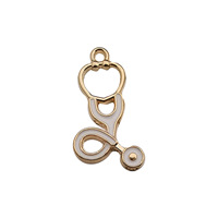 2025 infirmière médicale coeur chapeau médecin béquille ECG breloque stéthoscope infirmière chapeau petite taille pendentif à breloques