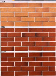 Conception de mosaïque de bande mate pour le mur extérieur de bâtiment moderne Carreau de céramique d'aspect de brique rouge pour la villa de jardin de maison - Product Image 4
