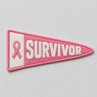 Nouveau design personnalisé, patch thermocollant en chenille brodée à sequins, écologique, non-tissé, pour la sensibilisation au cancer du sein, pour le jour de match de football