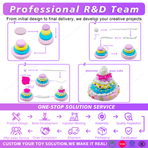 Kit de slime cristallin non toxique, pâte rebondissante en forme de gâteau, jouets DIY avec breloques, vente en gros, usine OEM - Product Image 2