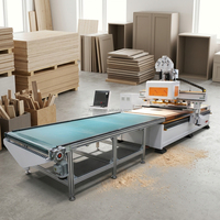 Machine de fraisage CNC pour le travail du bois de qualité supérieure avec HMI, broche ATC, moteur PLC 9 kW, table 1800x3600 mm