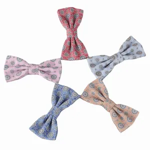 Custom Pattern Linen Men Wedding Bow tie For Men For Party High Quality Digital Printing Bow Tie