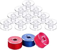 Bobines de machine à coudre en plastique vides colorées 2518P avec boîte de rangement pour accessoires de couture à domicile