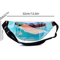 Vente en gros Sac de jambe holographique imperméable transparent PVC Fanny Pac Sac de taille approuvé pour le stade Sac de voyage unisexe