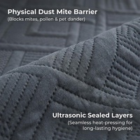 Housse de couette en microfibre à ultrasons toutes saisons, housse de protection matelassée à ultrasons personnalisée, couvre-lit matelassé doux à ultrasons