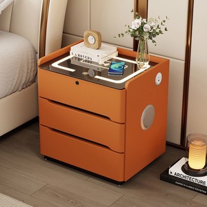 Mesita <span class=keywords><strong>de</strong></span> <span class=keywords><strong>Noche</strong></span> Flotante con Luz Inductiva, Moderna, con Cerradura, Inteligente, Diseño Simple, Recargable, con <span class=keywords><strong>Tres</strong></span> <span class=keywords><strong>Cajones</strong></span> - Product Image 2