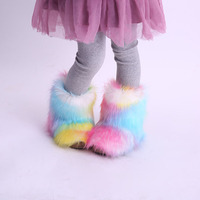 Bottes d'hiver multicolores noires pour bébé, chaussures de neige pour enfants filles de 4 à 5 ans, vente en gros