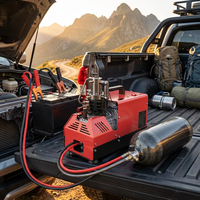 Compresseur d'air PCP portable OEM ODM 4500 PSI Arrêt automatique Haute pression 300 bar 30 MPa Chasse en plein air Paintball Double tension