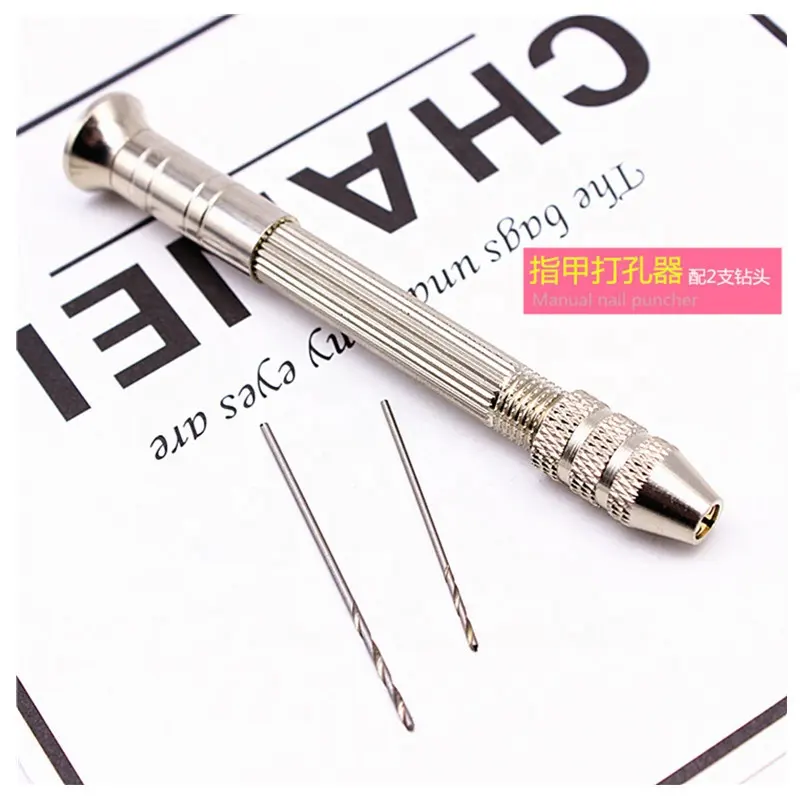 Aço inoxidável Nail Art Mão Dangle Broca Buraco Maker Dotting Pen Uv Gel Acrílico Dica Piercing Nail Tools