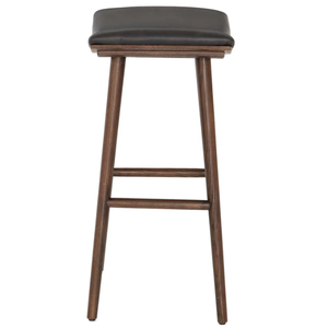 Taburete Union Counter de madera maciza de fresno, fresno cálido, negro envejecido o fresno natural claro, taburete alto duradero de madera natural para bar - Product Image 2