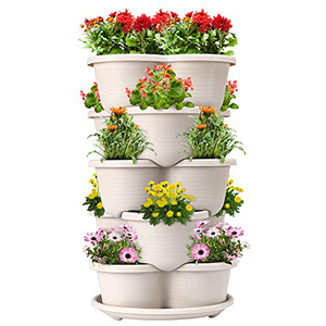 Maceta Apilable de 5 Niveles con Autorriego <span class=keywords><strong>para</strong></span> Flores y Hierbas, Soporte de Jardín, <span class=keywords><strong>Macetero</strong></span> Vertical Apilable de Plástico <span class=keywords><strong>para</strong></span> Cultivo Vertical de <span class=keywords><strong>Fresas</strong></span> - Product Image 5