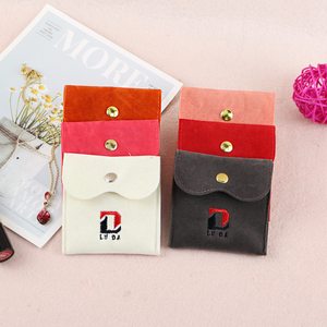 Custom Made Velvet Jewelry Gift Pouch Bags Jewelry Packaging & Display Faux Suede Envelope Pouch with logo Printed Wholesale - Product Image 2