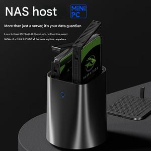 NAS อุตสาหกรรมแบบตั้งโต๊ะ 2 ช่องใส่ฮาร์ดดิสก์ รุ่น R7 5825U CPU รองรับความจุ 40TB (แบบไม่มีฮาร์ดดิสก์)  ใช้งานระยะไกลได้  อัลบั้มภาพ AI  2.5GbE 4K สำหรับ Win11  รองรับ SSD+HDD รุ่น R1 - Product Image 5