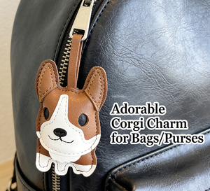 Llavero de cuero hecho a mano OEM con diseño de Corgi, bonito colgante de cachorro de dibujos animados para bolso, llavero personalizado de animal para mujer, soporte de llaves de coche a la moda - Product Image 2