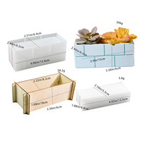 Nouveauté facile à Grain fin 3D Faux mur de briques Rectangle forme bricolage Silicone béton résine plâtre Pot Pot Vase moule