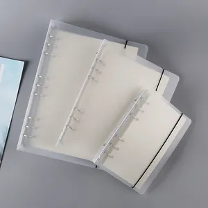 Bìa Đóng Bìa Kim Tuyến Bằng PVC A6 Vỏ Sổ Tay Trang Trí Cát Lún Trong Suốt Có Nút Bấm Đóng 6 Vòng Đóng Nắp Rời