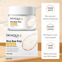Crème raffermissante pour la peau BIOAQUA à base de pulpe de riz, améliore la rugosité, resserre les pores, anti-rides, hydratante, crème pour le visage au riz 50g