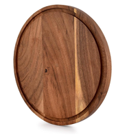 Planche à découper ronde en bois d'acacia, écologique, durable, plateau de service, plat décoratif pour la maison, la cuisine, la restauration