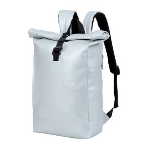 Échantillon gratuit Sac à dos en toile et cuir élégant personnalisé avec fermeture enroulable Sac à dos d'extérieur de bonne qualité - Product Image 2
