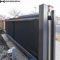 Clôture de sécurité en alliage d'aluminium avec revêtement en poudre, panneaux de clôture de jardin, clôture extérieure, panneau à lames verticales 3D, hauteur personnalisable