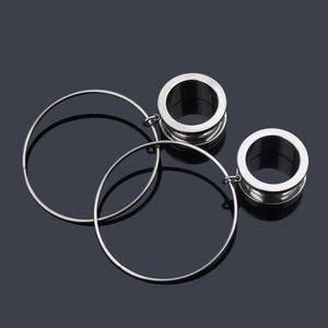 Thiết lập 10 cặp thép không gỉ dangle Bông tai tai đường hầm ròng rọc auricle screwed Bông tai Expander earlet Đồng hồ đo cho trẻ em của - Product Image 4