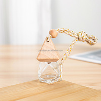 Diffuseurs de parfum pour voiture à suspendre, flacons vides en verre avec bouchon en bois, formes rondes, rectangulaires et carrées, pour diffuseur à bâtonnets