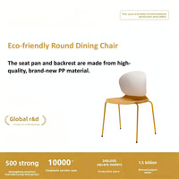 Chaise de salle à manger ergonomique en plastique PP au design moderne, imperméable, légère, écologique et durable pour les cafés, les salons de thé, les bars à domicile