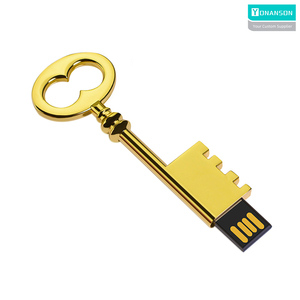 <strong>Vintage</strong> Metal Key 2.0 USB <strong>Flash</strong> Drive with Custom Logo 3.0 USB Memory Stick 8GB 16GB 32GB 64GB 128GB Pen Drive Zip Drive - Product Image 2