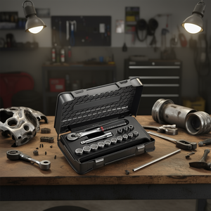 Jeu de douilles 1/2 pouce, 13 pièces, métriques, avec cliquet et rallonge pour réparation automobile - Product Image 3