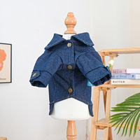 Pulls pour animaux de compagnie PETCIRCLE en polyester à deux pattes, tenues élégantes et mignonnes pour chiens et chats, collection denim cool rocker, saison d'automne