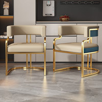 Chaise de salle à manger moderne de luxe en fer forgé avec siège pivotant - Multifonctionnelle pour hôtels, bureaux et salons