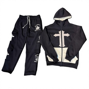 Venta al por mayor chándal personalización chándales para hombres Jogging ropa deportiva chándal hombres logotipo personalizado Zip Up Jogging Suit - Product Image 1