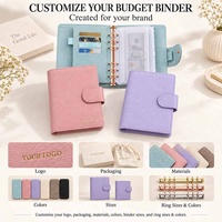 Portefeuille de planification financière A6 en cuir Epi multicolore personnalisé Hongbo avec anneaux en or rose et accessoires de budgetisation